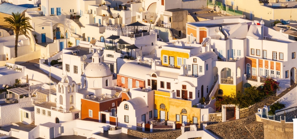 Cycladic architecture overlooking the caldera 